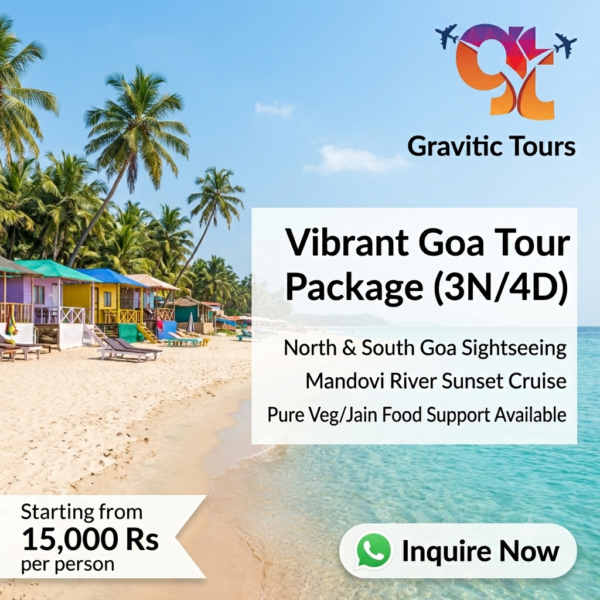 Vibrant Goa tour package from Ahmedabad 3N 4D - Gravitic Tours