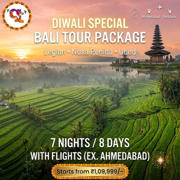 Diwali Special 7 Nights 8 Days Bali Tour Package with Flights from Ahmedabad at 109999 Rs